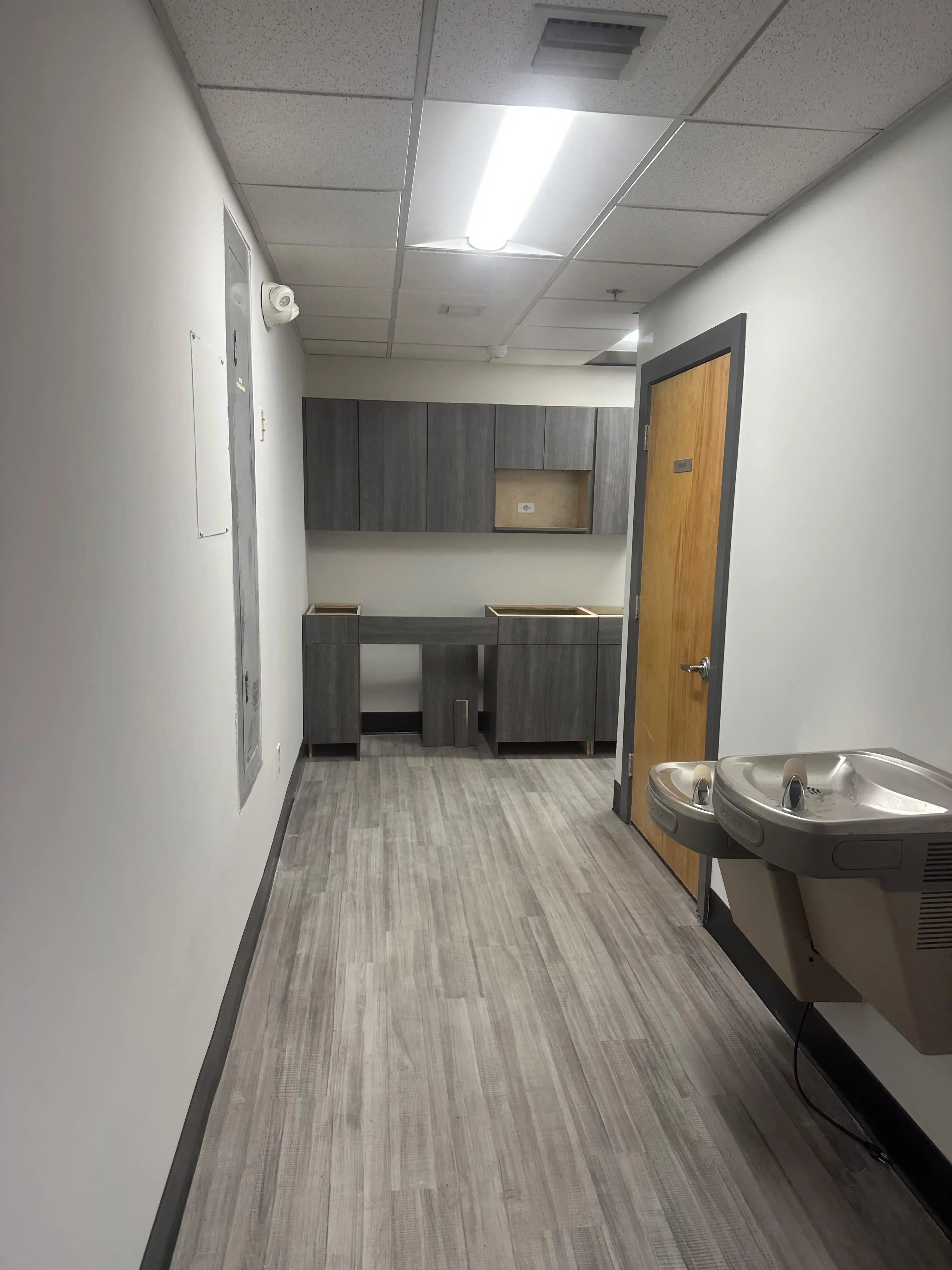 Gray cabinets in an office
